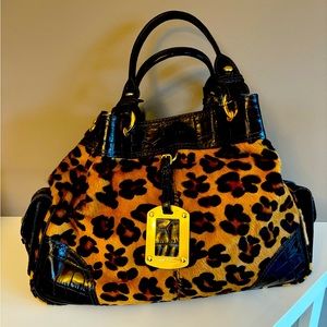 Russell & Bromley RARE vintage satchel hair hide/croc leather. See details - A++